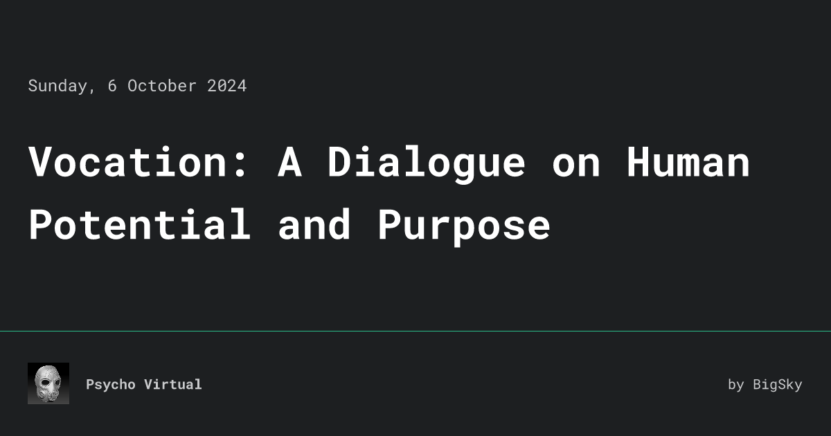 Vocation Is Loading Vocation: A Dialogue on Human Potential and Purpose • Psycho Virtual